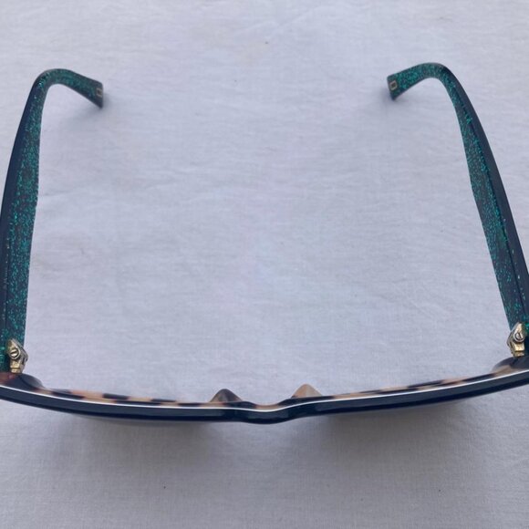 Marc Jacobs Sunglasses 229/S 2PO3J/SP Black Green Glitter Square Black Lenses - Picture 15 of 15